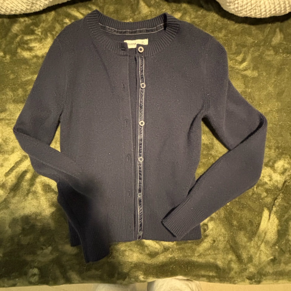 Hollister Dark Blue Knit Cardigan
